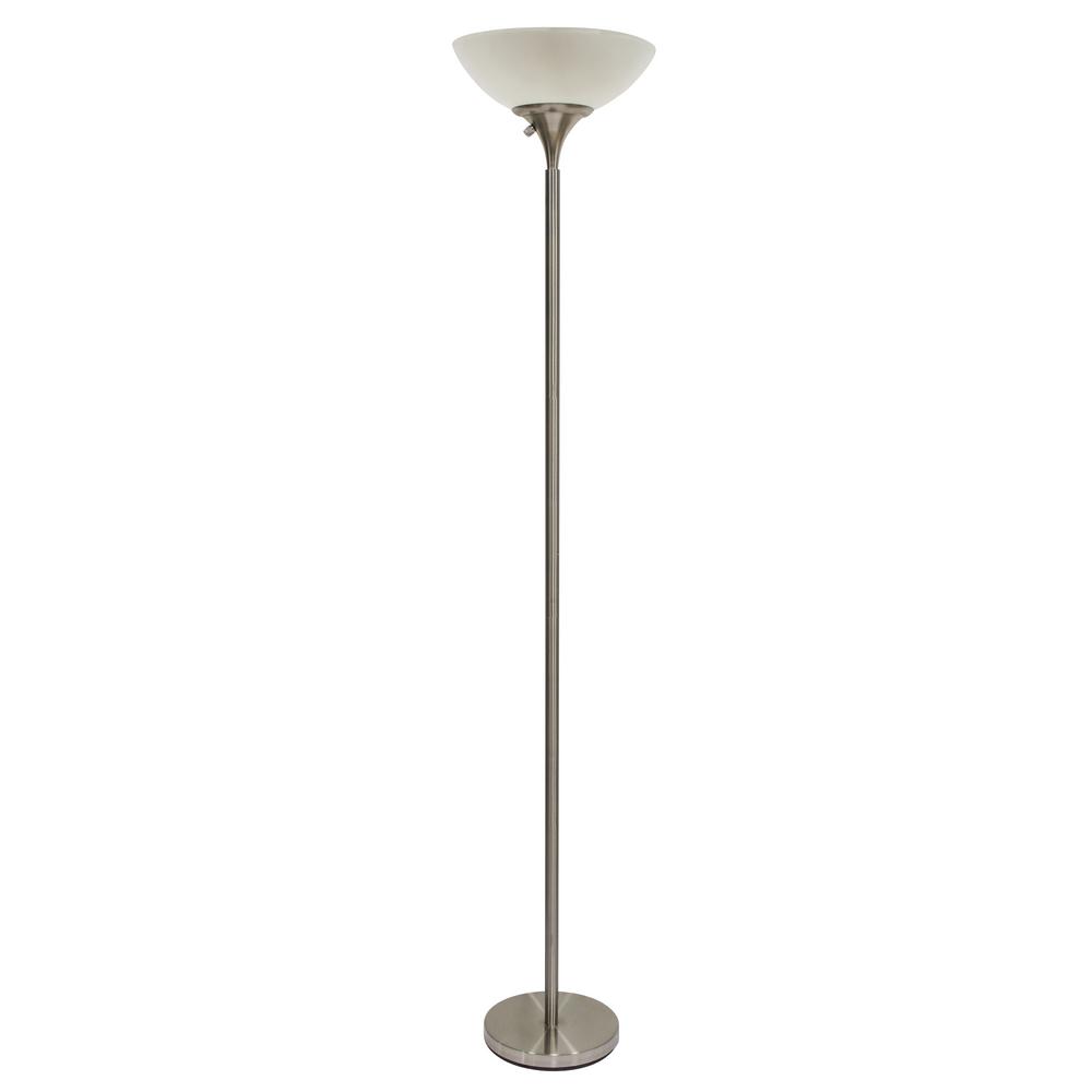 Hampton Bay Title 20 70 5 In Height 300 Watt Floor Lamp Satin Hw