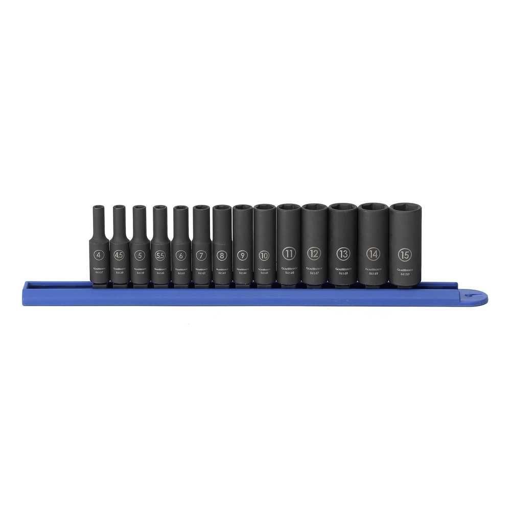 GEARWRENCH 1/4 in. Drive Metric Deep Impact Socket Set (14Piece)84909