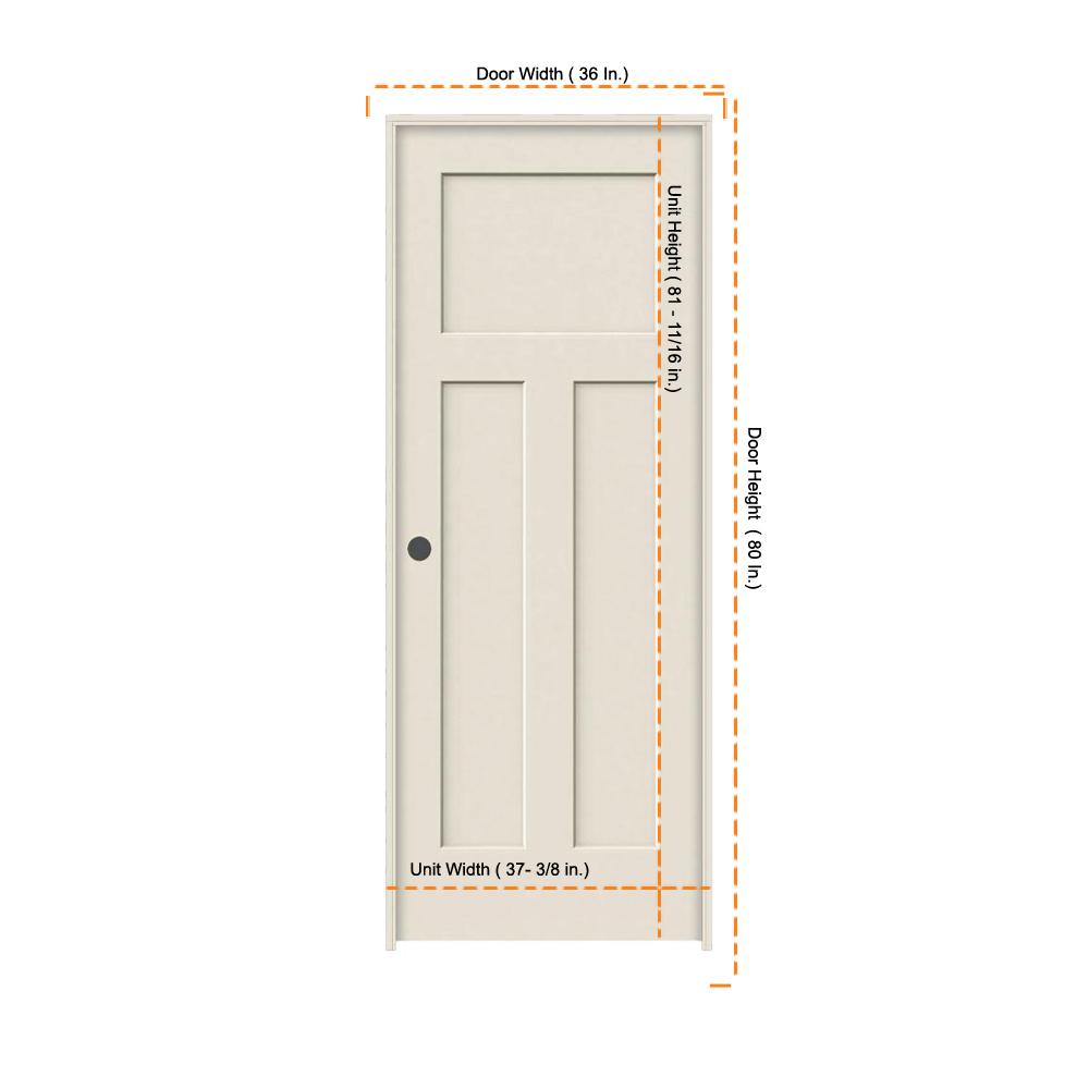 Jeld Wen 36 In X 80 In Craftsman Primed Right Hand Smooth Molded