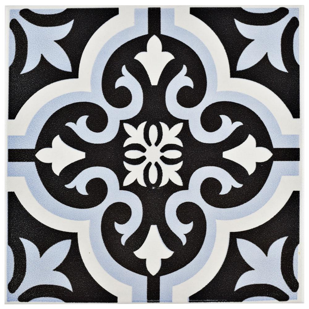 Merola Tile Braga Blue 7-3/4 in. x 7-3/4 in. Ceramic Floor and Wall