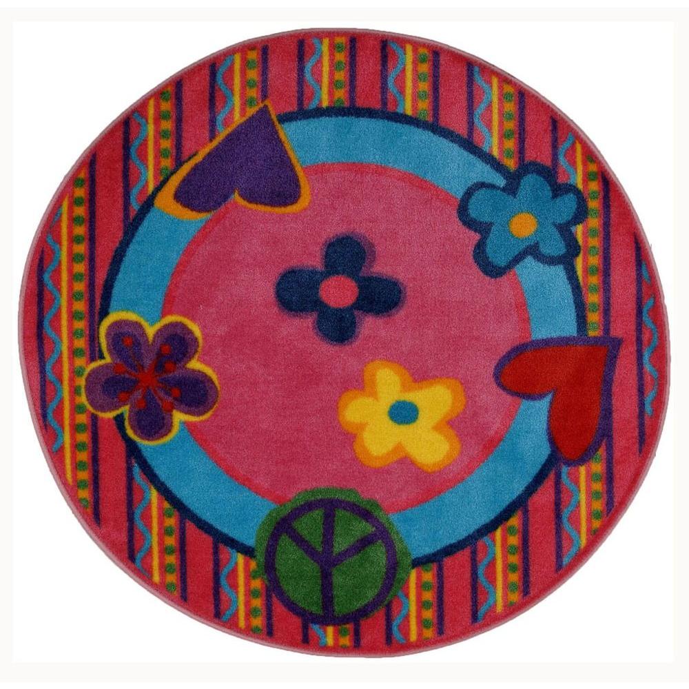 La Rug Fun Time Shape Peace Out 4 Ft Round Area Fts 180 51rd Fun Time Shape Peace Out 4 Ft Round Area Rug