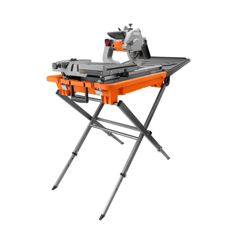 RIDGID 8 in. Tile Saw with StandR4040S The Home Depot