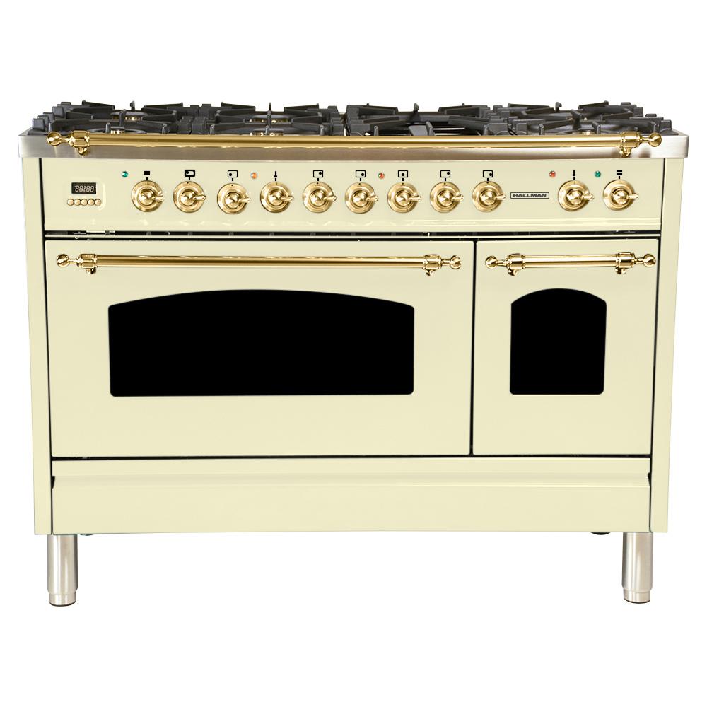 Hallman 48 In 5 0 Cu Ft Double Oven Dual Fuel Italian Range W True 5 0 Cu Ft Double Oven Dual Fuel