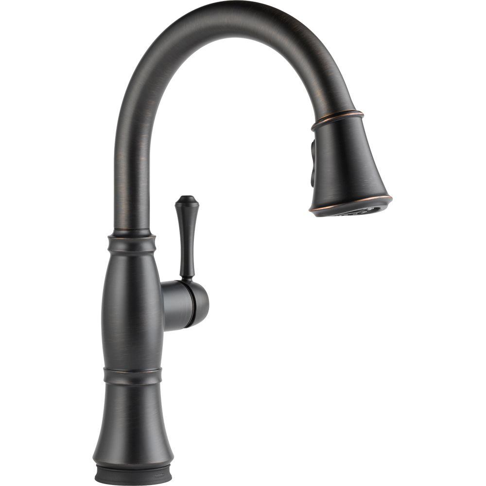 Touch On Kitchen Faucets The Home Depot Cidy Touch Single Handle Pull Down Sprayer Kitchen Faucet In Venetian Bronze