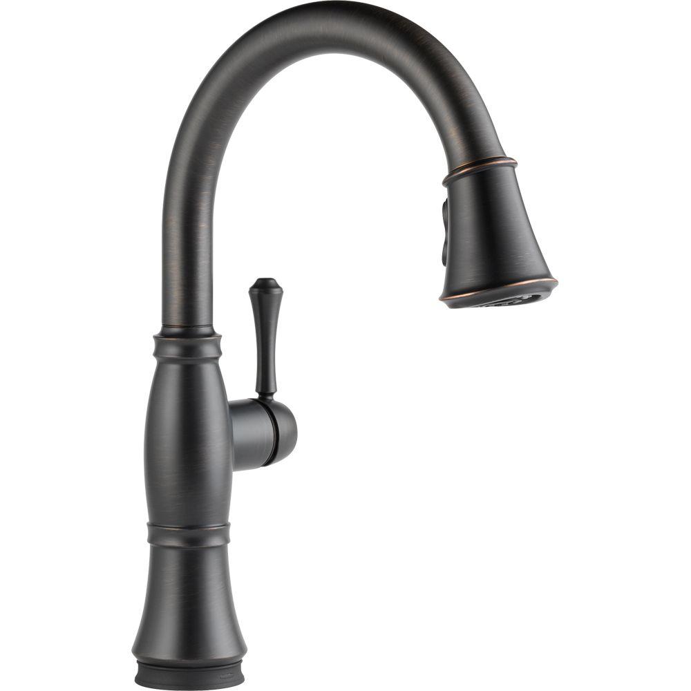 Delta Cassidy Touch Single Handle Pull Down Sprayer Kitchen Faucet In Venetian Bronze 9197T RB DST The Home Depot