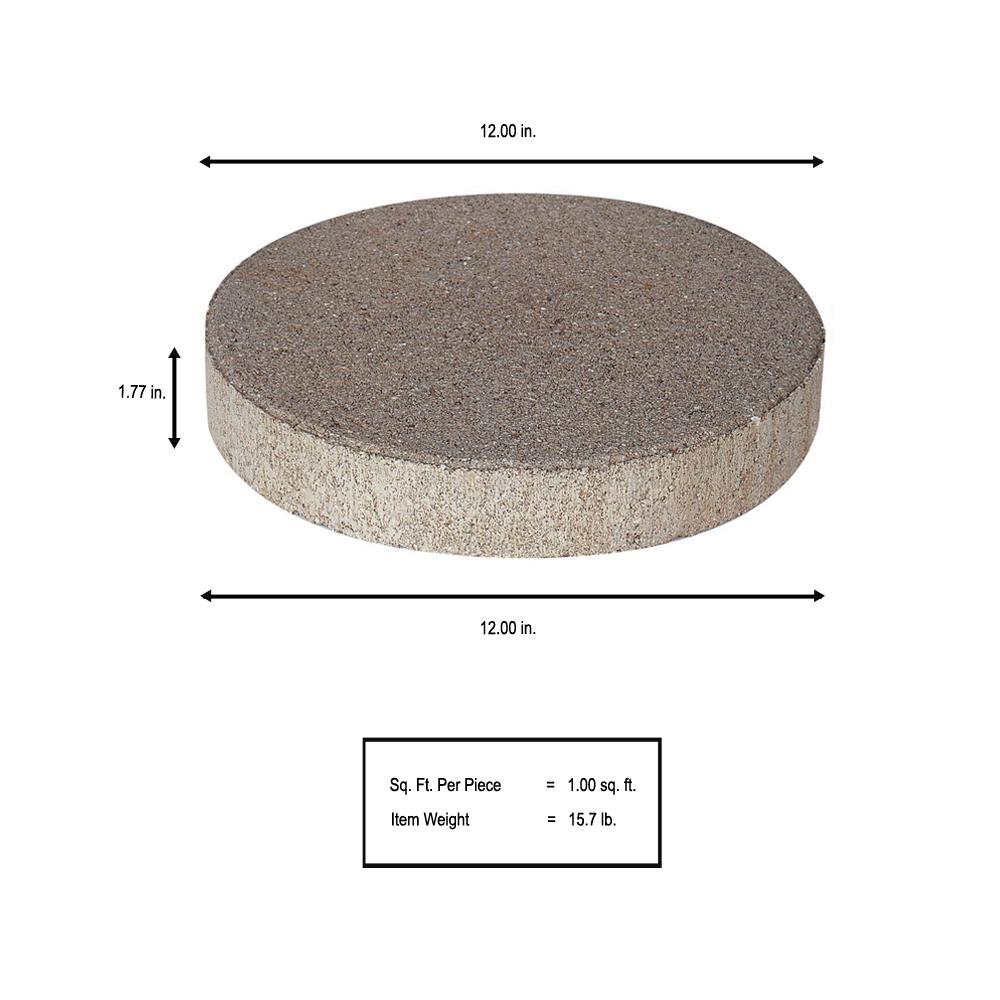 Pavestone 12 In X 1 75 Pewter Round Concrete Step Stone 71319 The Home Depot Pewter Round Concrete Step Stone, Round Patio Stones Home Depot