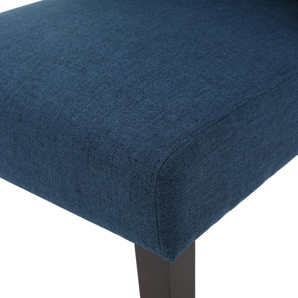 Le House Braelynn Navy Blue Fabric Wing Back Dining Chair Le House Braelynn Navy Blue Fabric Wing Back Dining Chair