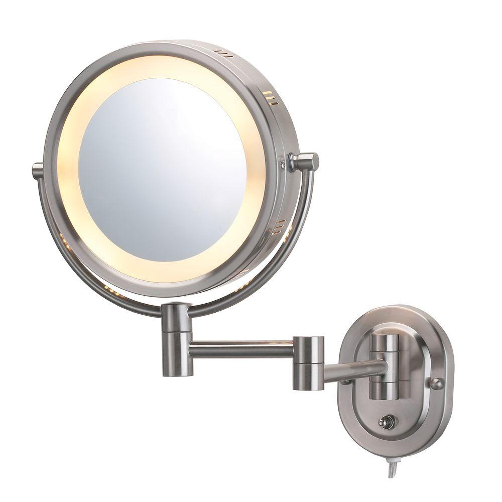 8 In X Round Lighted Wall Mounted 5x Magnification Make Up Round Lighted Wall Mounted 5x Magnification Make Up Mirror
