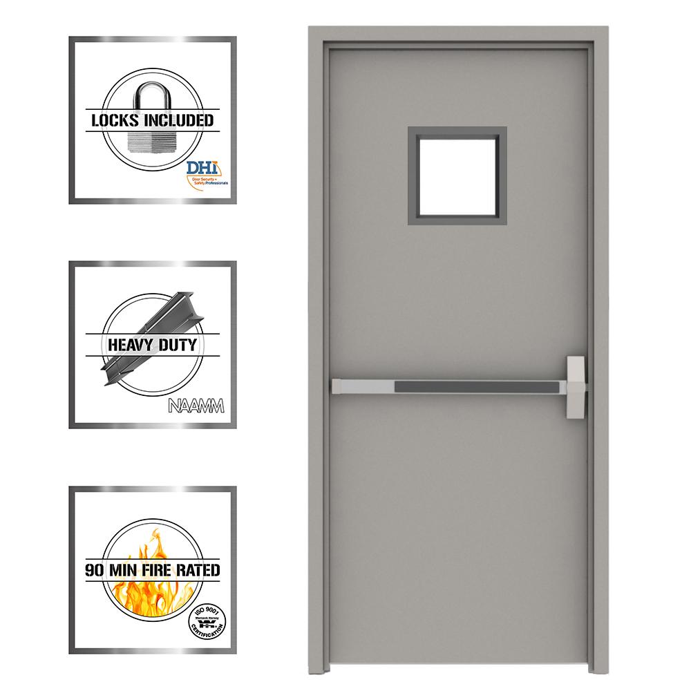 L I F Industries 36 In X 80 In 6 Panel Steel Gray Security