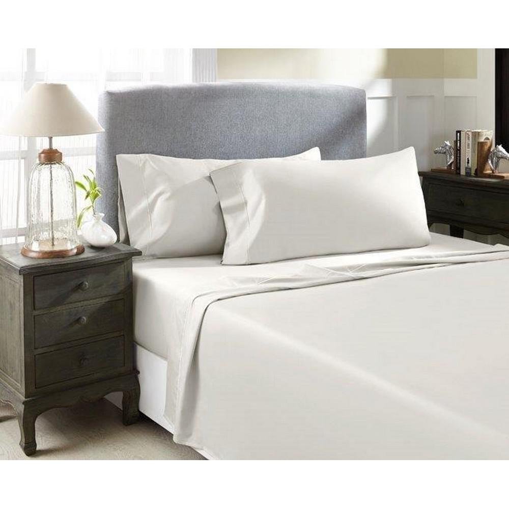 DEVONSHIRE COLLECTION OF NOTTINGHAM 4-Piece Ivory Solid 1200 Thread Count Cotton King Sheet Set was $389.99 now $155.99 (60.0% off)