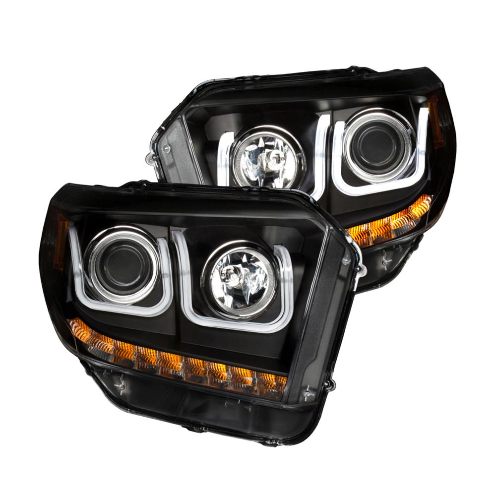 ANZO USA 2014-2016 Toyota Tundra Projector Headlights w/ U-Bar Black ...