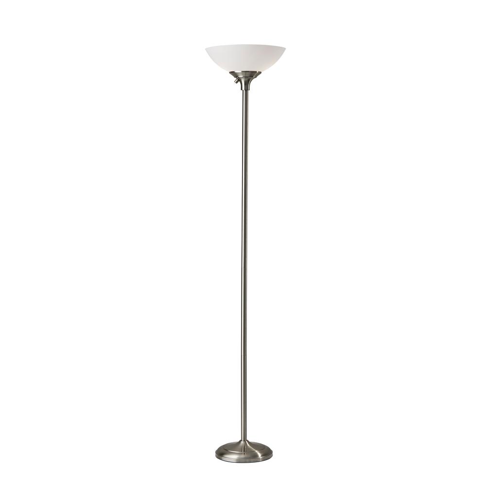 Adesso Glenn 71 In Steel Torchiere Floor Lamp 7506 22 The Home Depot Steel Torchiere Floor Lamp