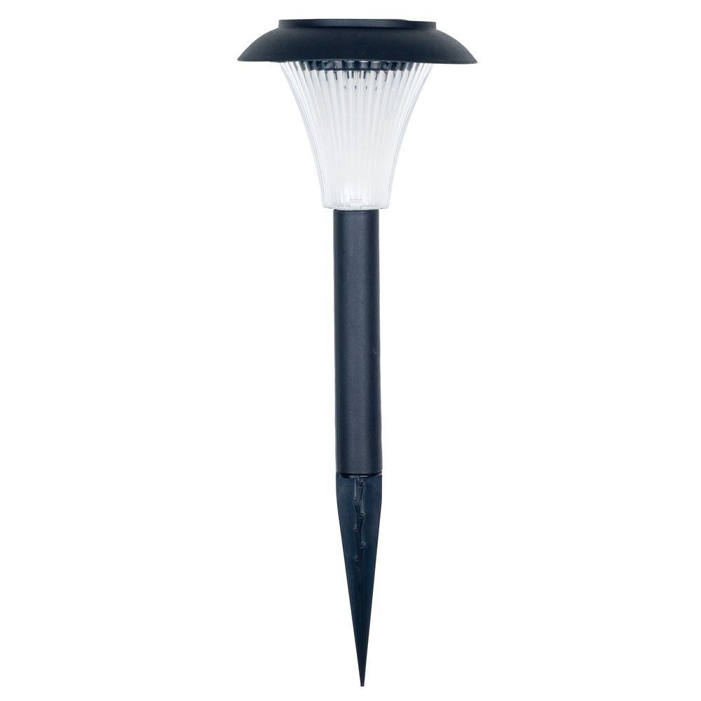 Pure Garden Landscape Lighting Outdoor The Home Depot Solar Powered Led Black Stake Lights 8 Pack
