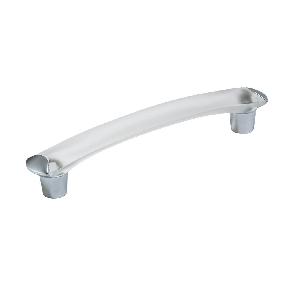 5-1/16 in. (128 mm) center-to-center frosted clear contemporary drawer pull