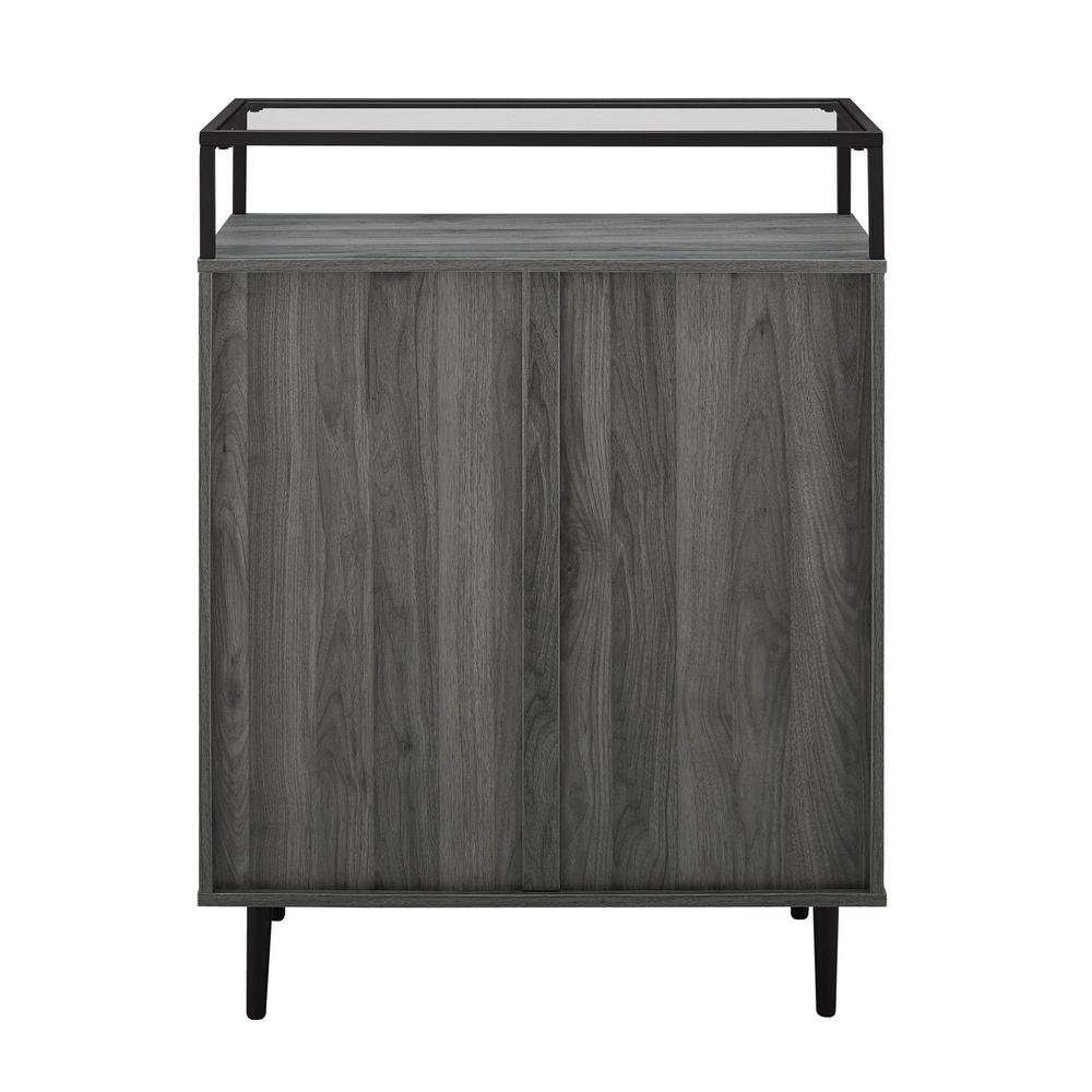 Modern Glass Top 3 Drawer Slate Grey Dresser Hd8178 The Home Depot