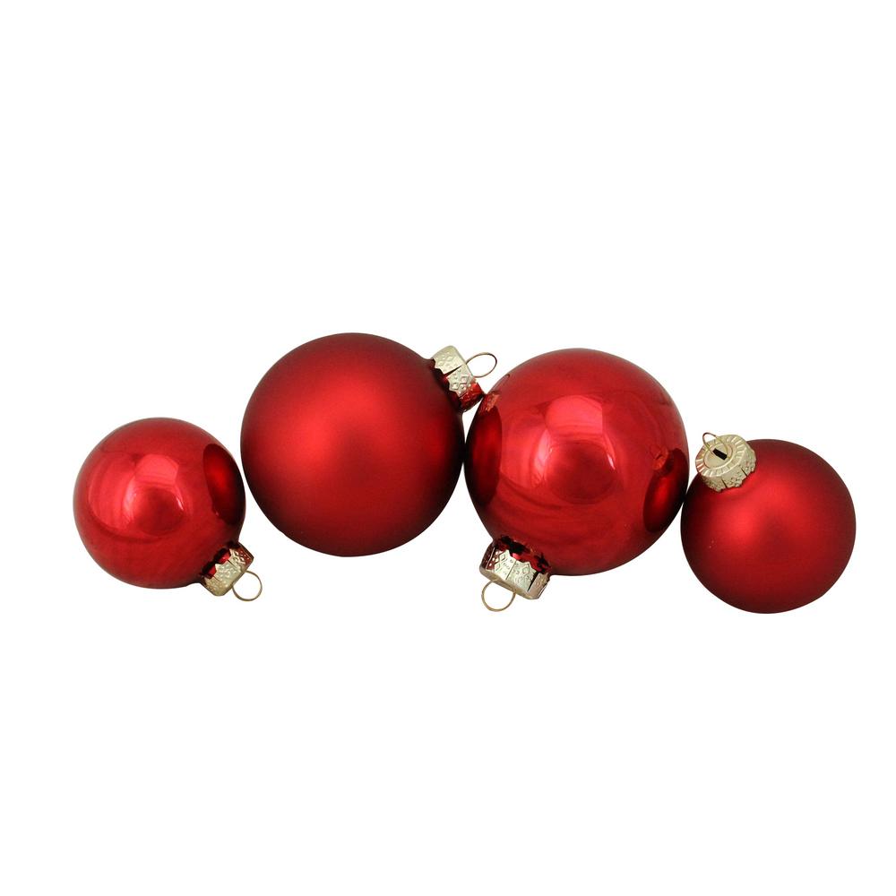 shiny red christmas ornaments