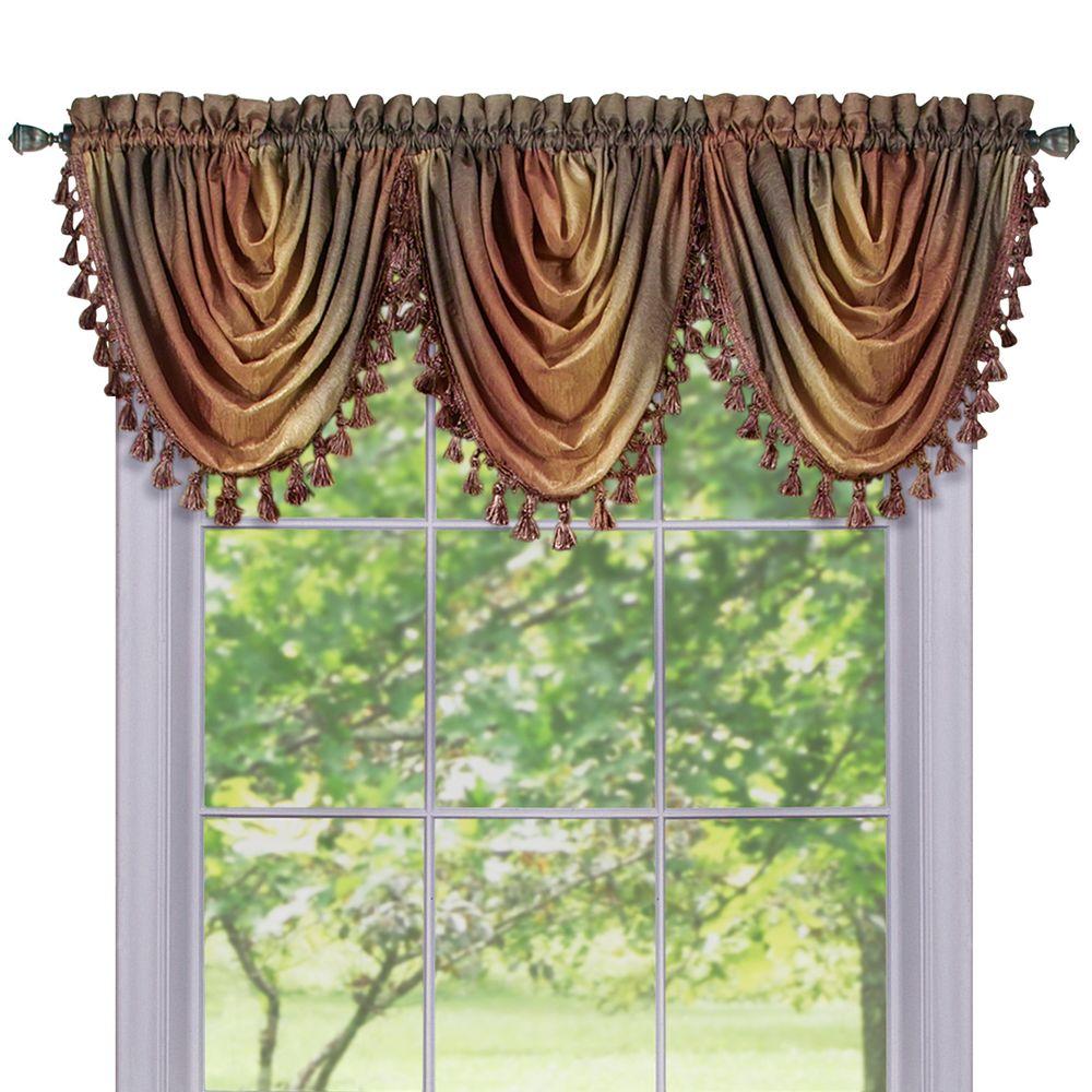 Achim Semi Opaque Ombre Waterfall 42 In L Polyester Valance In