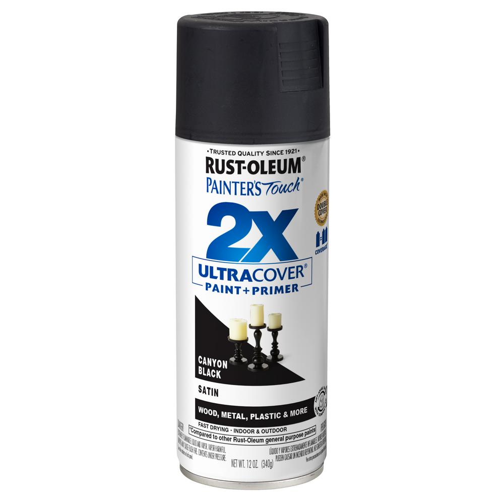 Wood Spray Paint The Home Depot Satin Canyon Black General Purpose Spray Paint