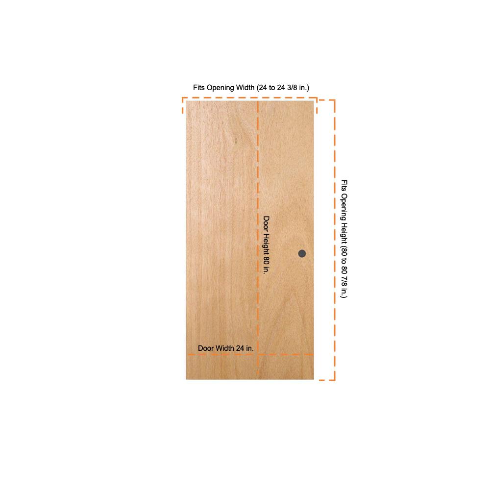 Jeld Wen 24 In X 80 In Unfinished Flush Hardwood Interior Door