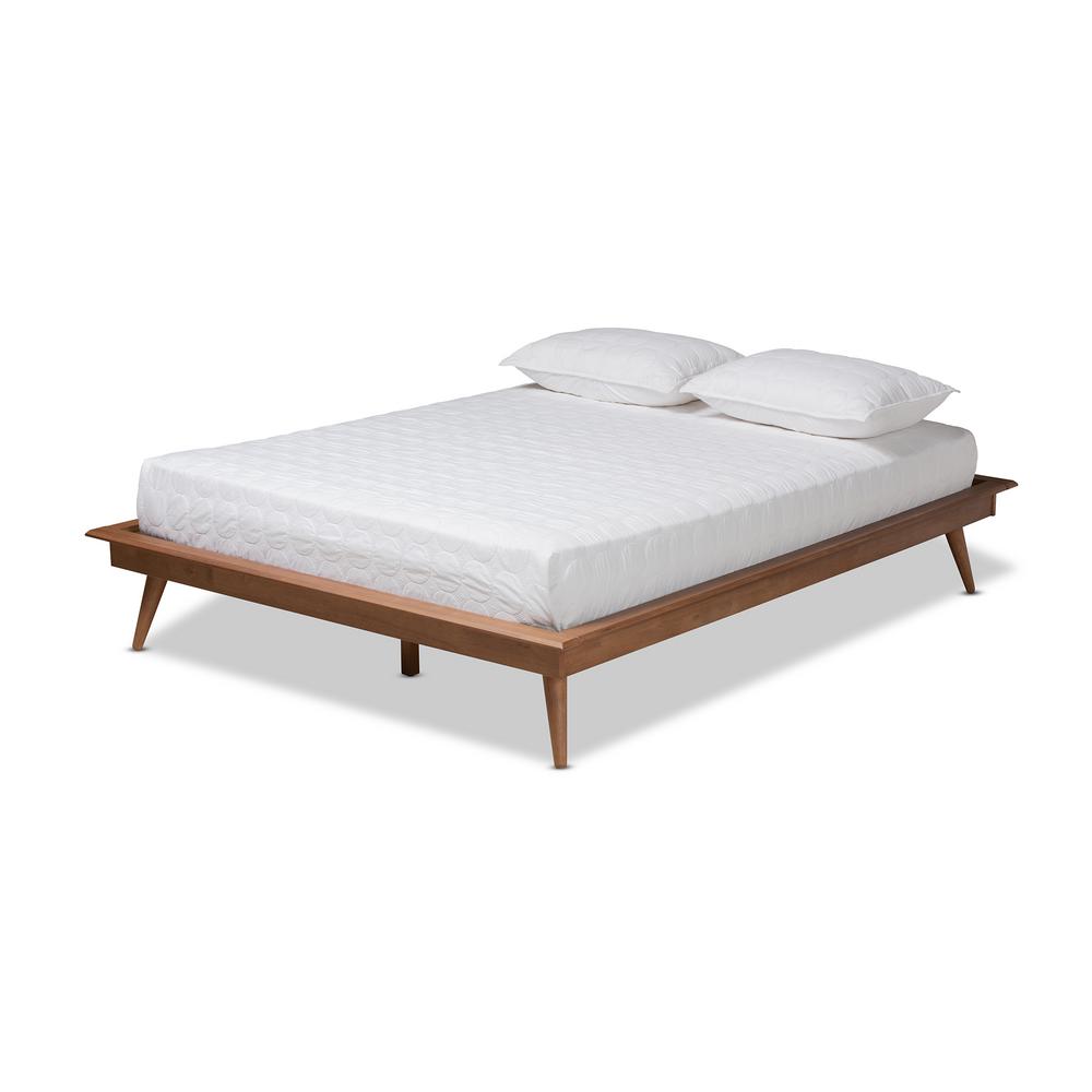 King Karine Wood Platform Bed Frame Brown - Baxton Studio