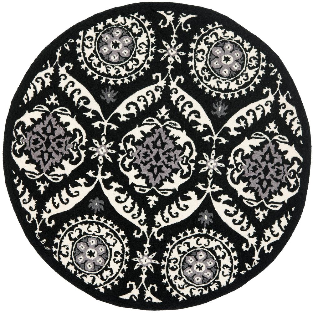 Safavieh Chelsea Black Ivory 3 Ft X Round Area Rug