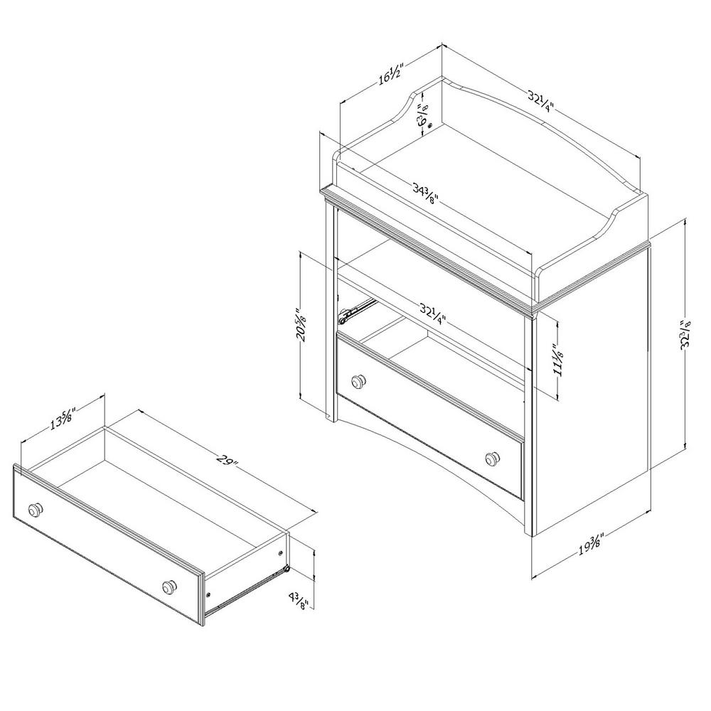South Shore Angel 2Drawer Espresso Changing Table 3559331 The Home Depot