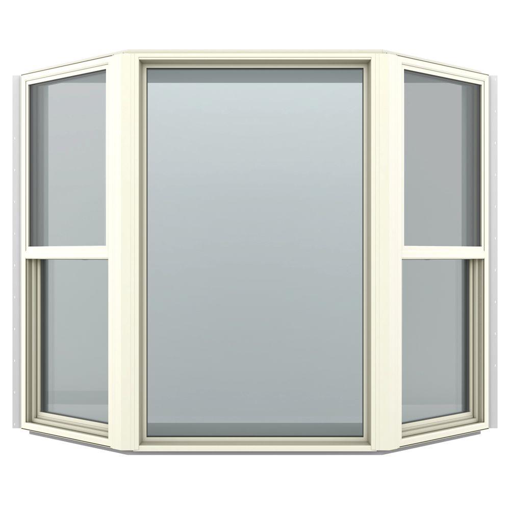 JELD-WEN 73.5 In. X 43 In. V-4500 Series Bay Vinyl Window - Tan ...