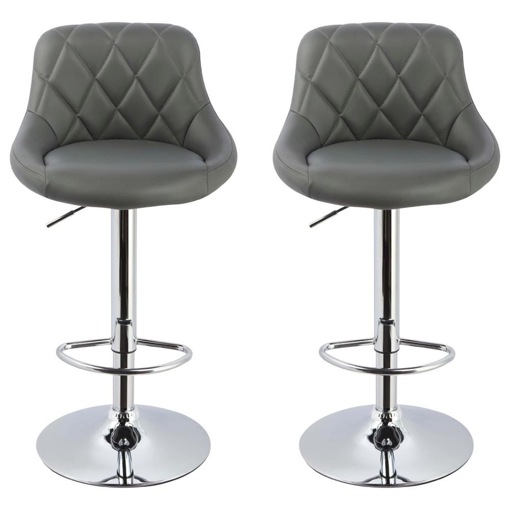 Best Master Furniture Thompson Grey Faux Leather Bar Chair (Set of 2