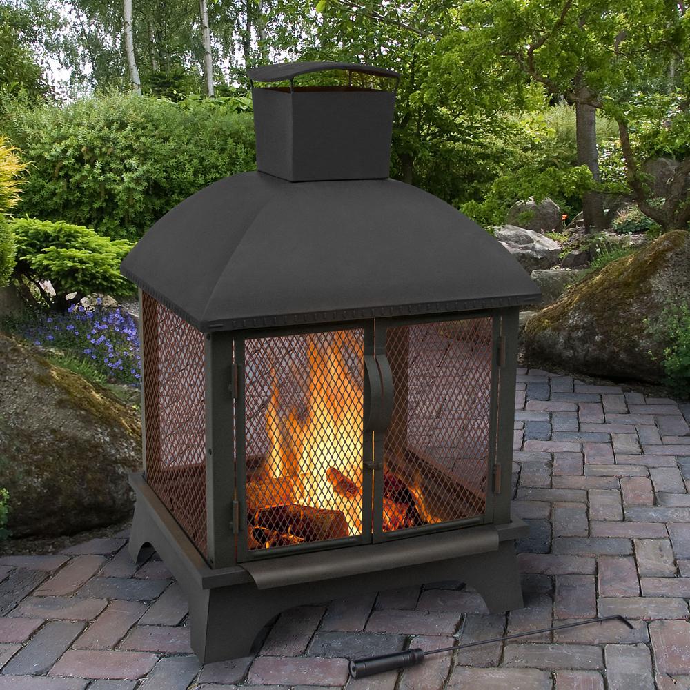 Portable Outdoor Fireplaces Heating The Home Depot - Portable Fireplace Outdoor