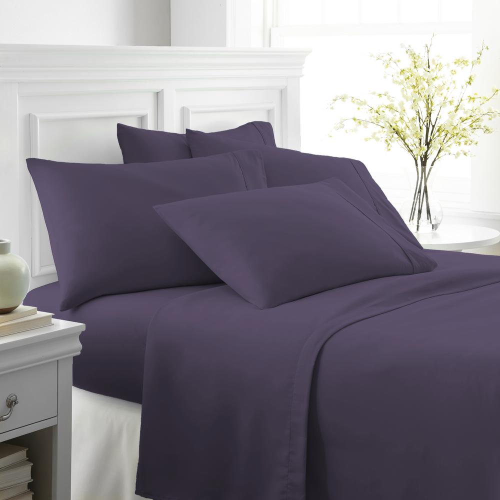 Becky Cameron Performance Purple California King 6 Piece Bed Sheet Performance Purple California King 6 Piece Bed Sheet Set