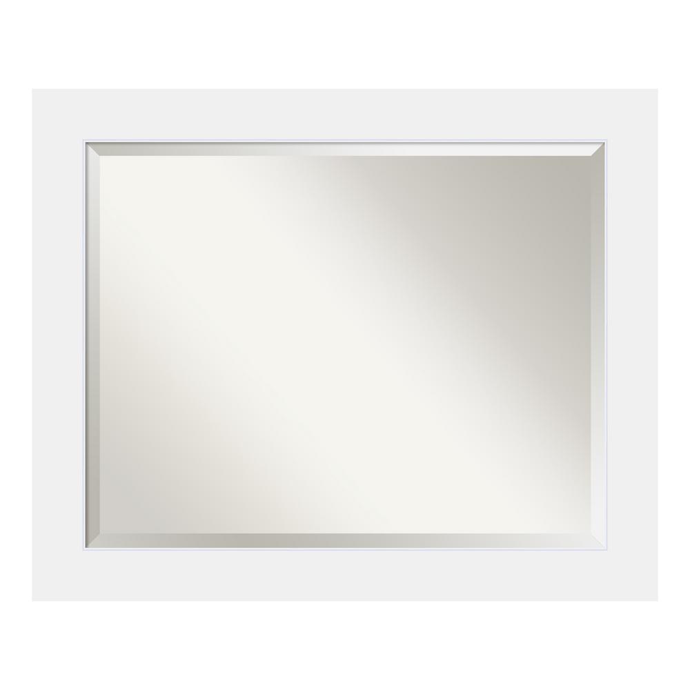 Amanti Art Blanco White Wood 31 in. W x 25 in. H Contemporary Bathroom Vanity MirrorDSW3572554
