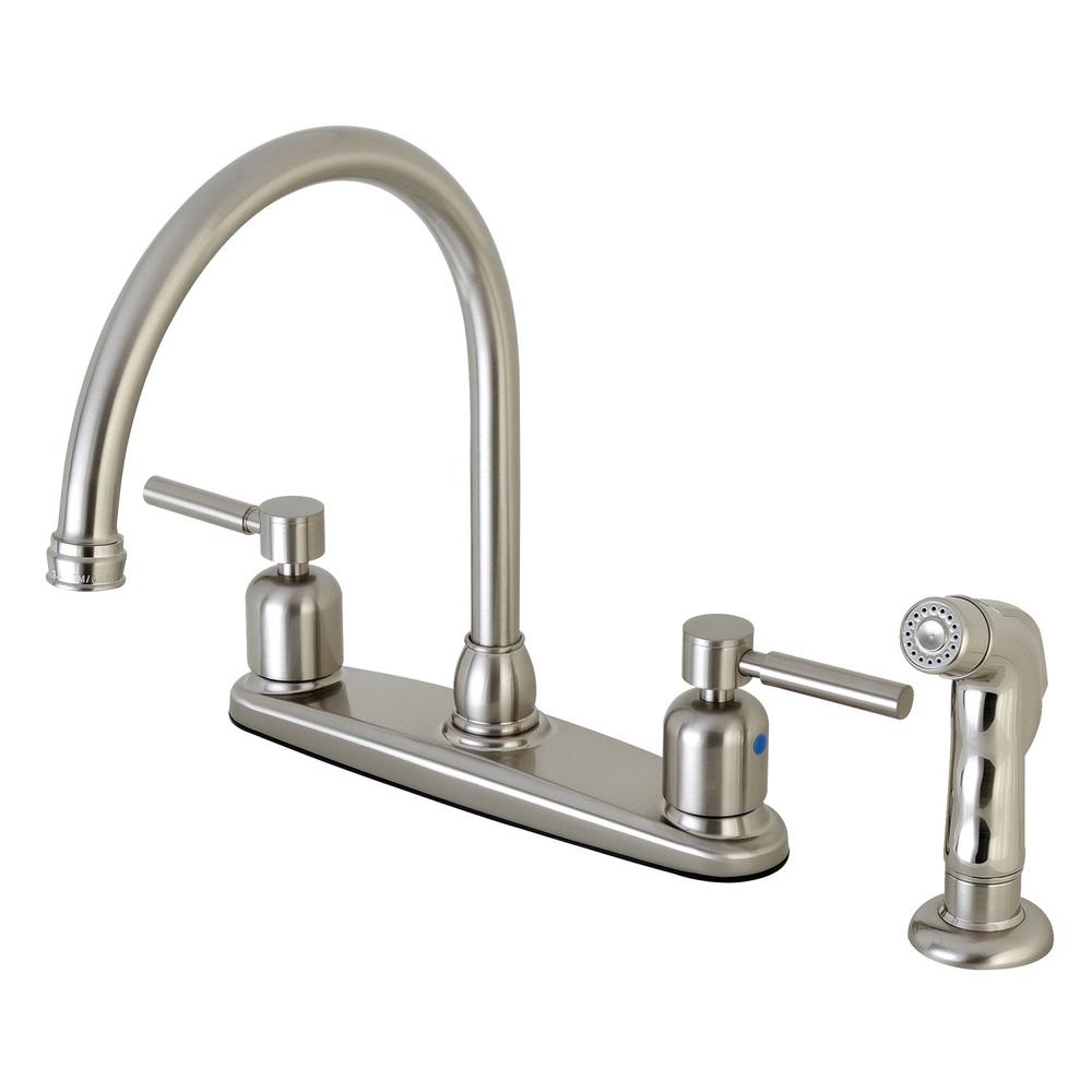 Kingston Brass Modern 2 Handle High Arc Standard Kitchen Faucet With