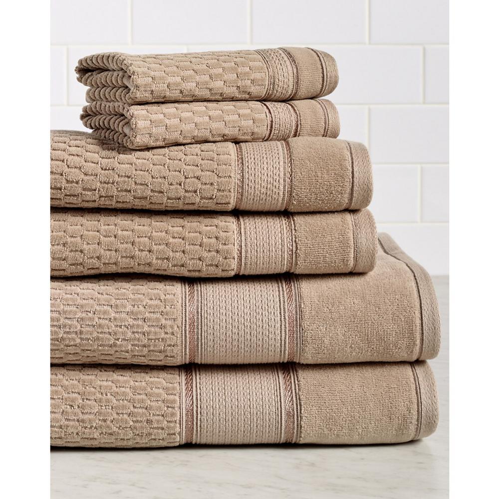 Espalma Royale 6-Piece 100% Turkish Cotton Bath Towel Set in Stucco ...