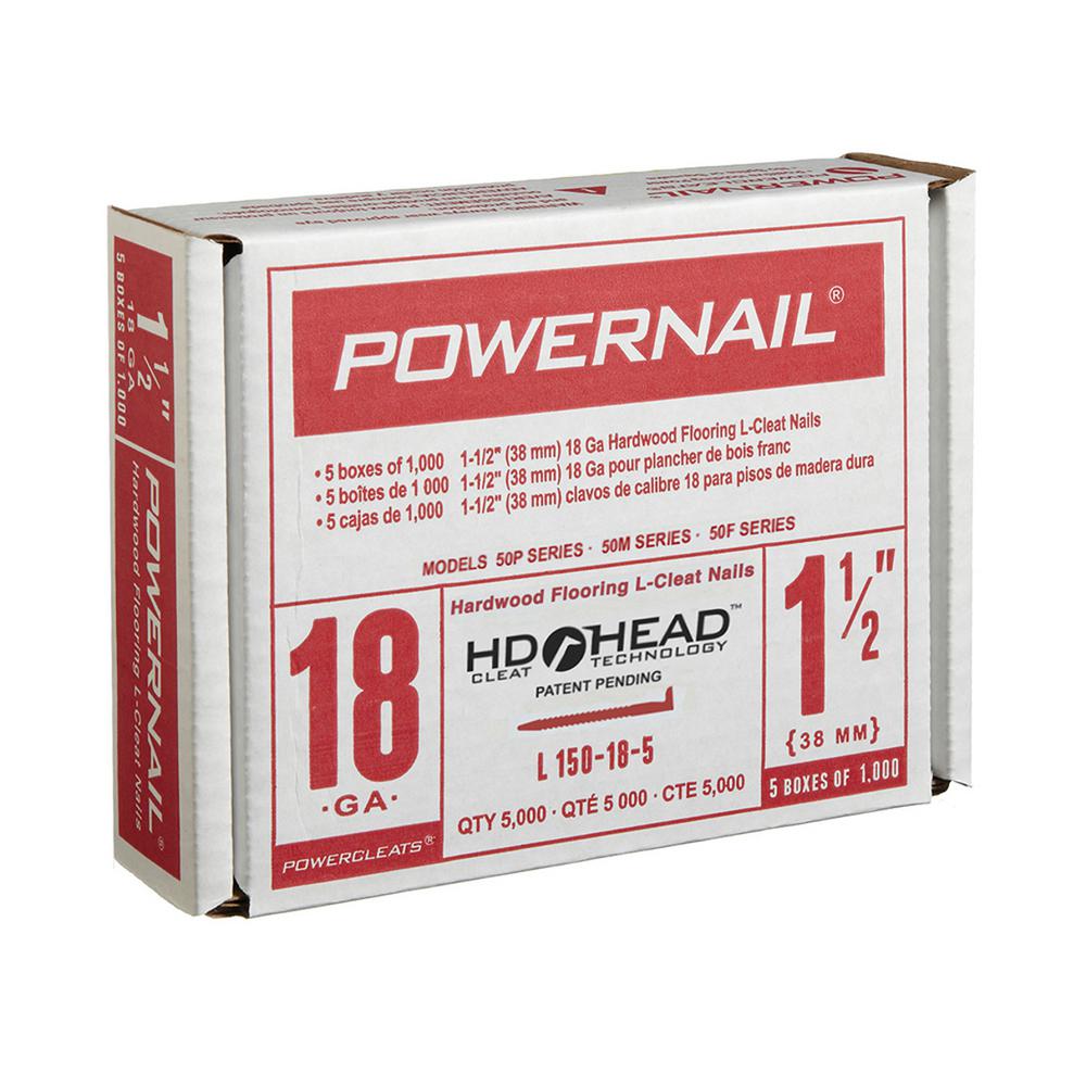 POWERNAIL 11/2 in. 18Gauge Powercleats Hardwood Flooring Nails 5