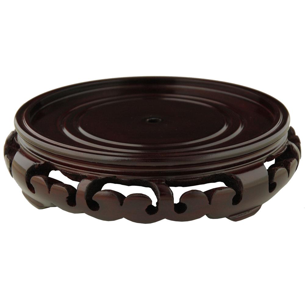 Oriental Furniture Rosewood 2 5 In W Decorative Carved Stand Ac