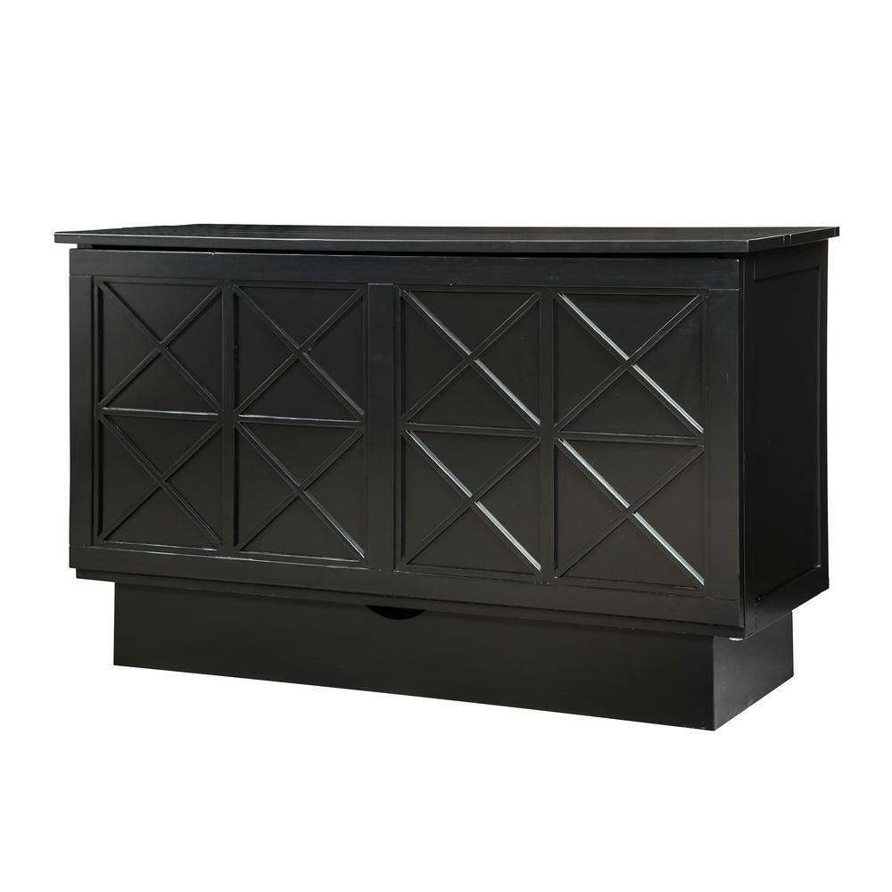 Creden Zzz Es Black Queen Size Cabinet Bed 513 20 The Home Depot Creden Zzz Es Black Queen Size Cabinet Bed