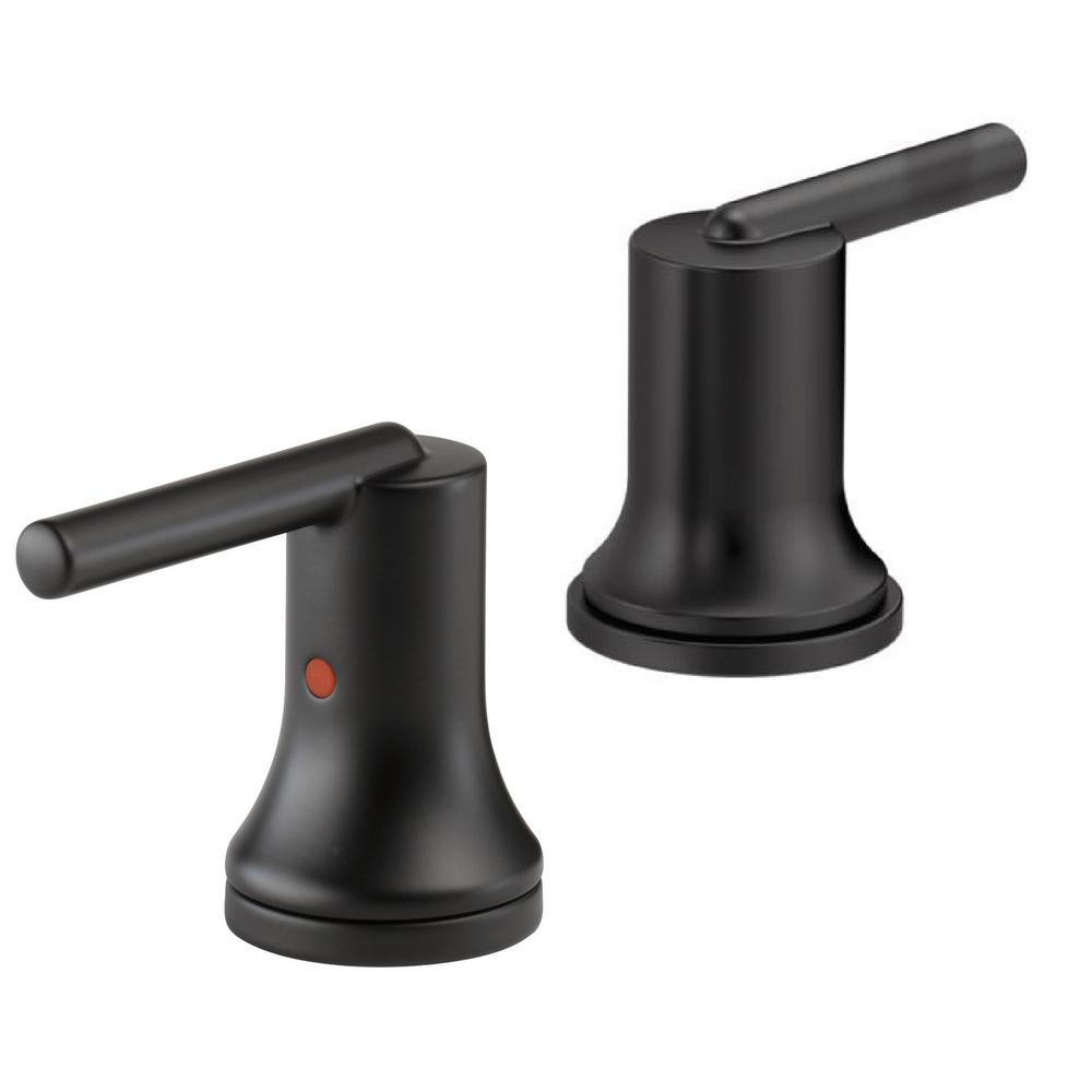 Delta Trinsic Bathroom Lever Handles in Matte Black (2-Pack) by Delta