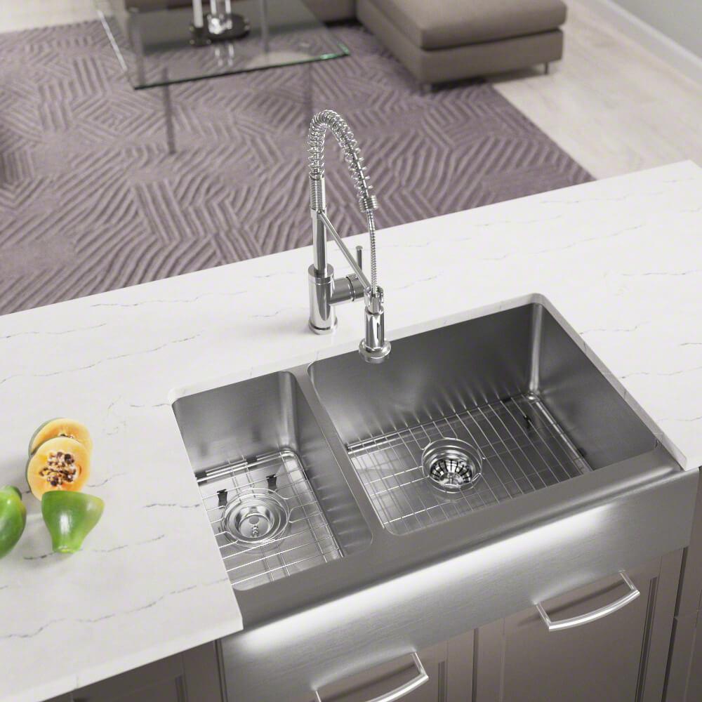 MR Direct AllinOne Farmhouse Apron Front Stainless Steel 33 in. Right