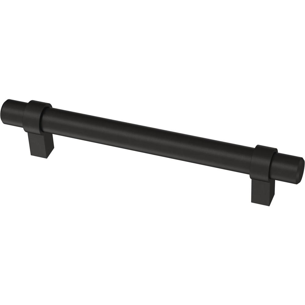 Essentials 5-1/16 in. (128mm) Center-to-Center Wrapped Matte Black Bar Pull (12-Pack)