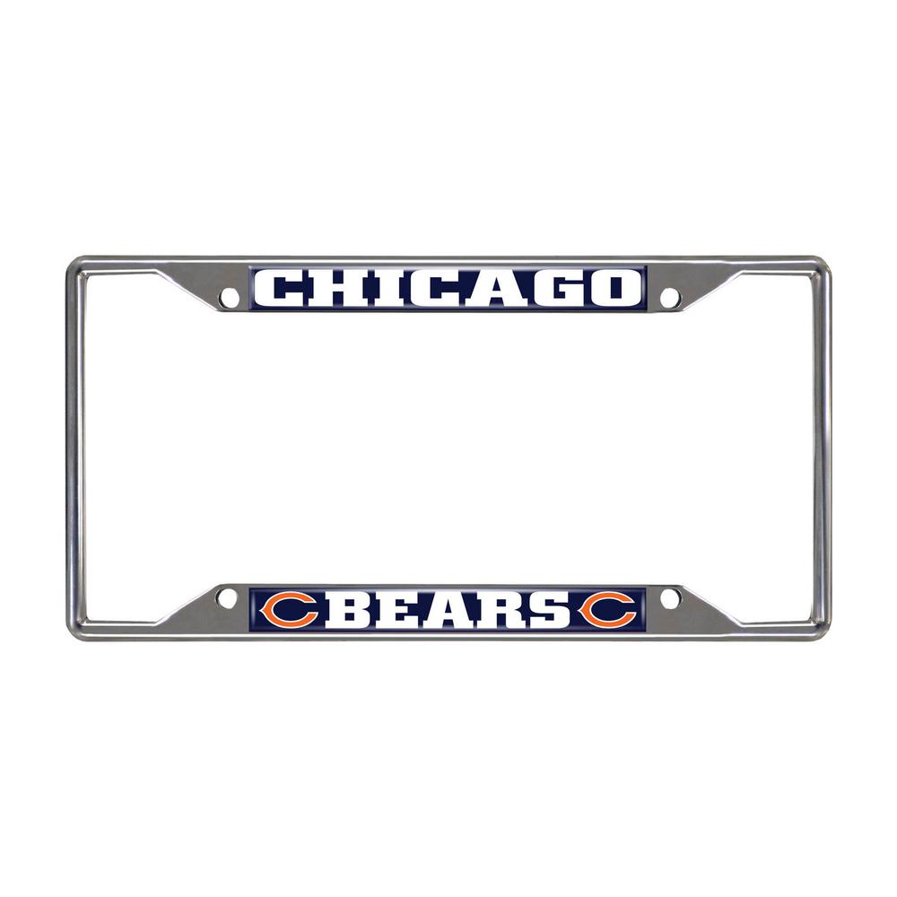 FANMATS NFL Chicago Bears Chromed Stainless Steel License Plate Frame