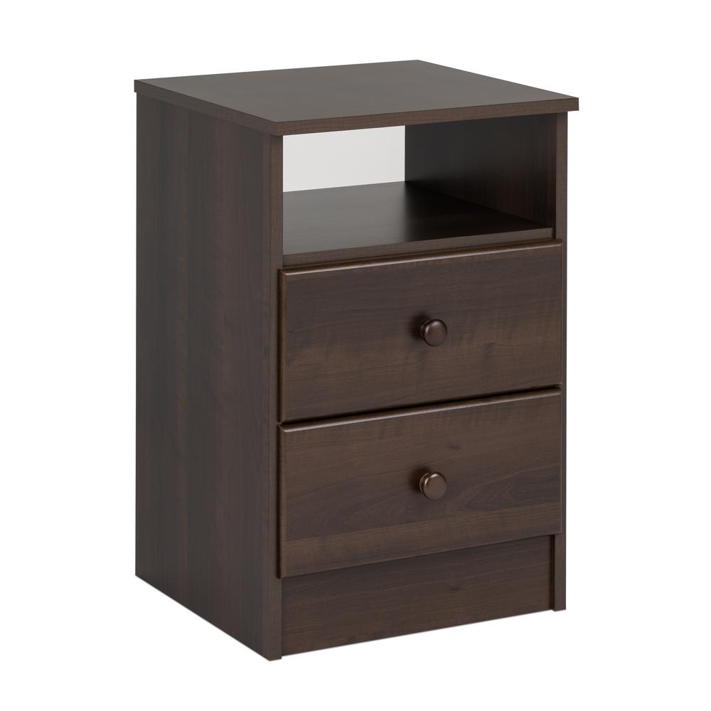 Prepac Astrid 2 Drawer Espresso Nightstand Ednh 0402 1 The Home