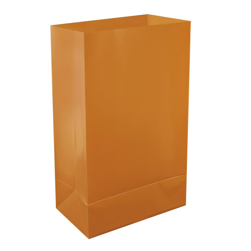 Path Lights Yard Stakes Outdoor Decorations Plastic Tan Luminaria Bags 12 Count