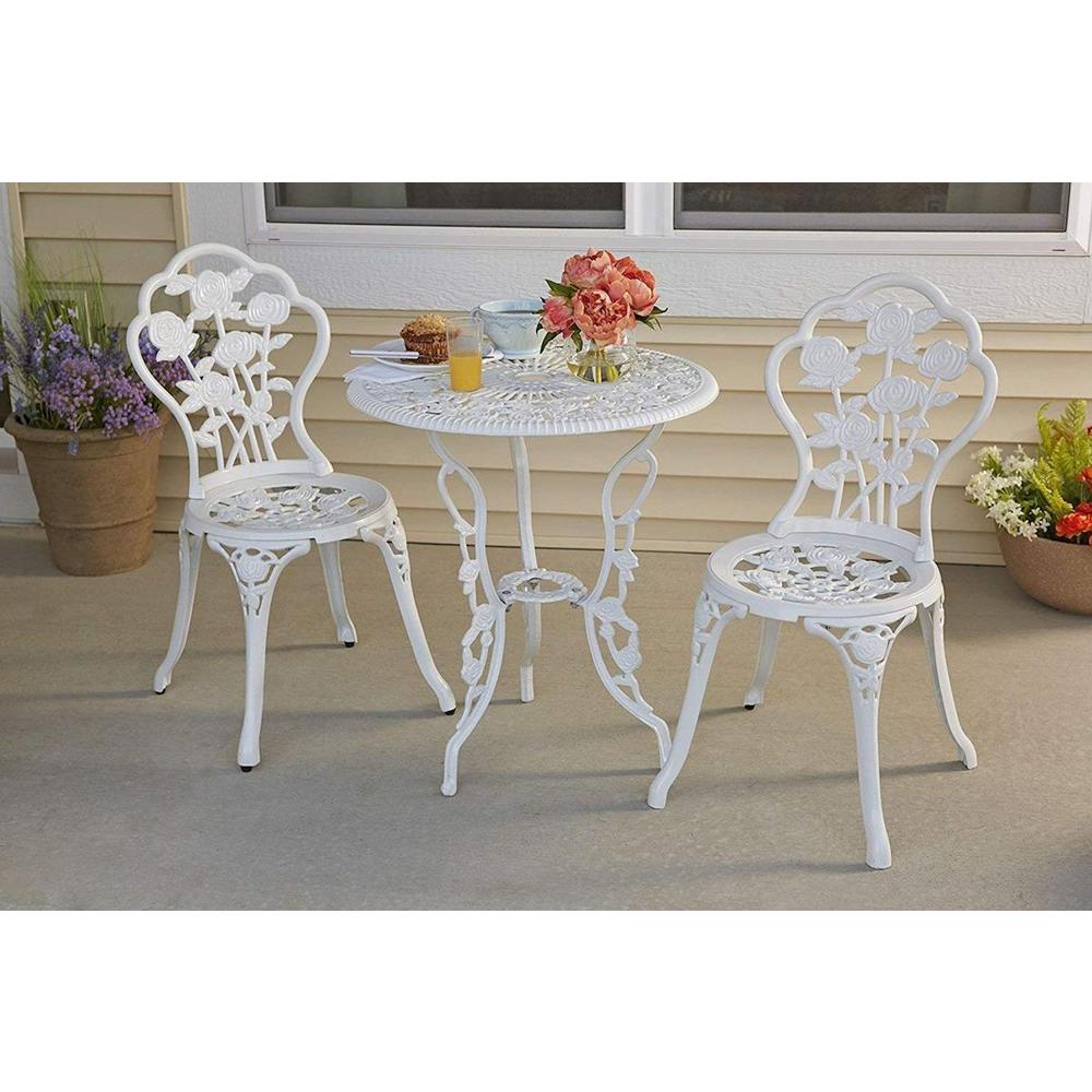 Patio Premier Rose Garden 3 Piece Cast Aluminum Outdoor Bistro Set