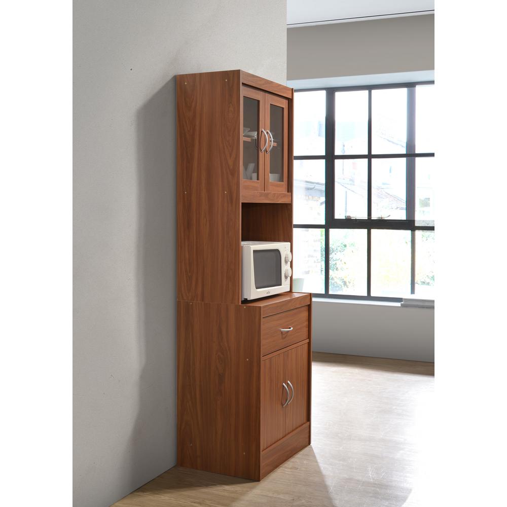 Hodedah China Cabinet Cherry With Microwave Shelf Hikf96 Hodedah China Cabinet Cherry With Microwave Shelf Hikf96 The Home Depot