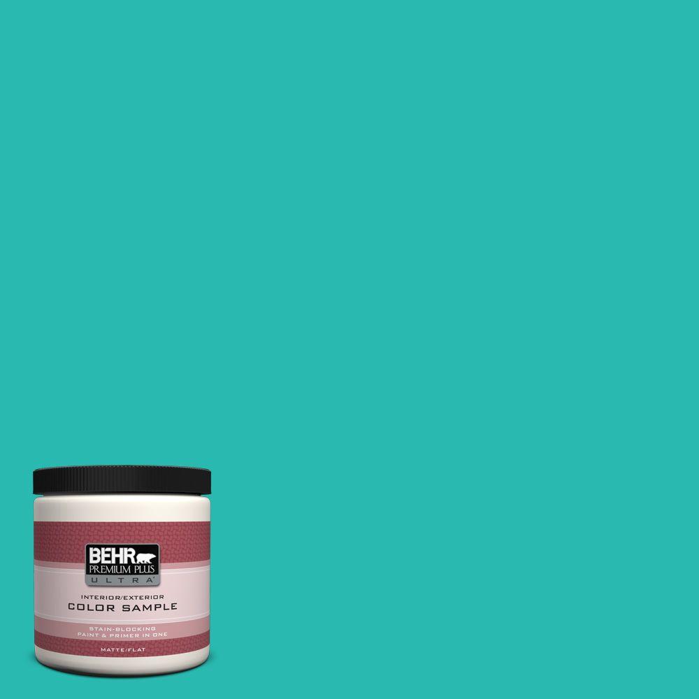 Behr Premium Plus Ultra 8 Oz P450 5 Island Aqua Matte Interior P450 5 Island Aqua Matte Interior Exterior Paint And Primer In One Sample