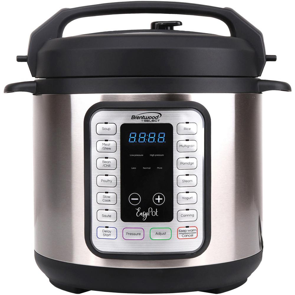 Easy Pot 6 Qt Silver Electric Slow Cooker With Led Display