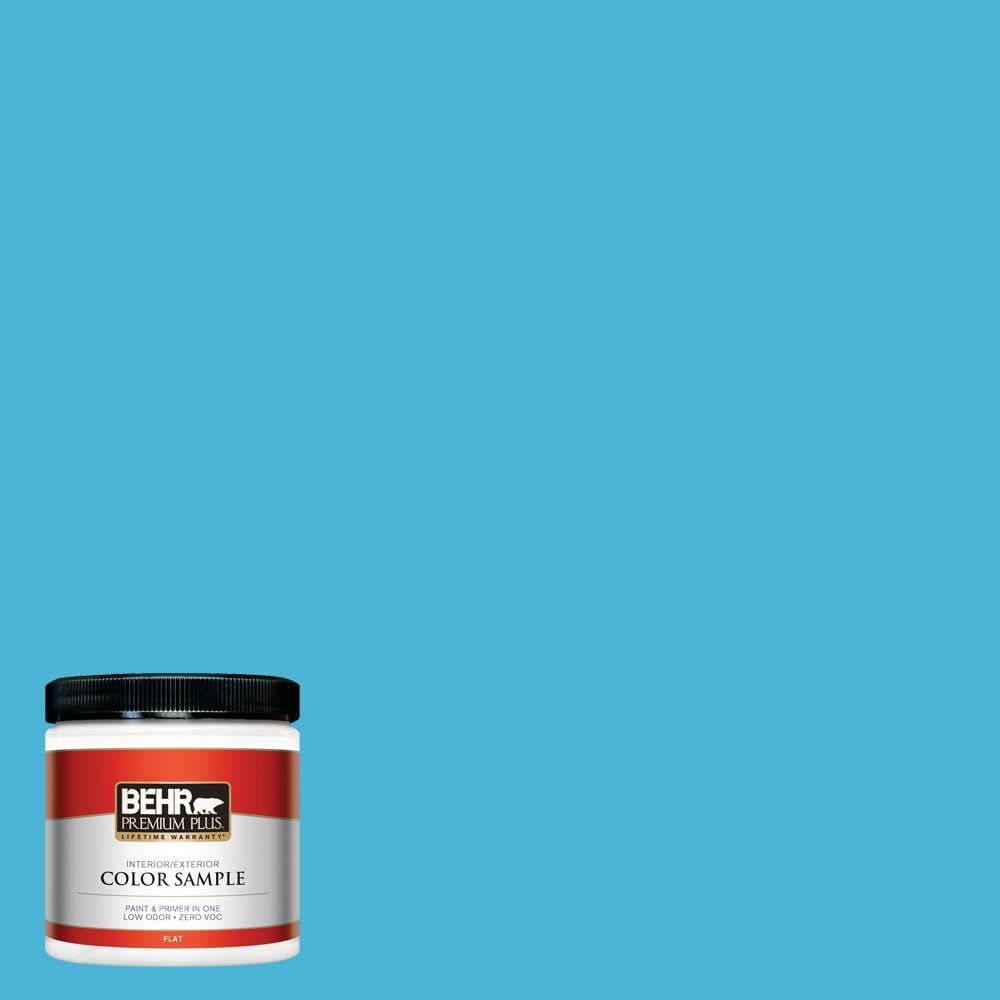 Behr Premium Plus 8 Oz P490 4 Aztec Sky Flat Interior Exterior P490 4 Aztec Sky Flat Interior Exterior Paint And Primer In One Sample