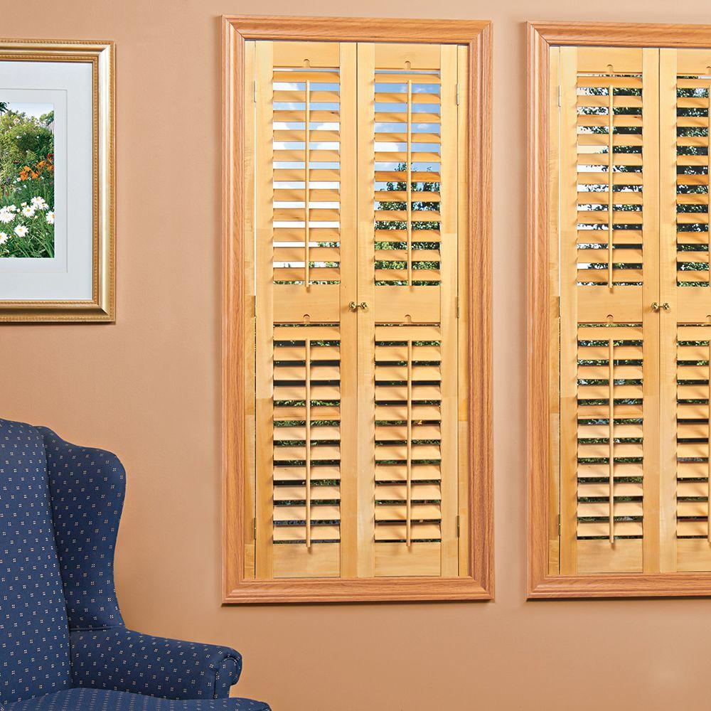 Home Basics Plantation Light Teak Real Wood Interior Shutters Price Home Basics Plantation Light Teak Real Wood Interior Shutters Price Varies By Size