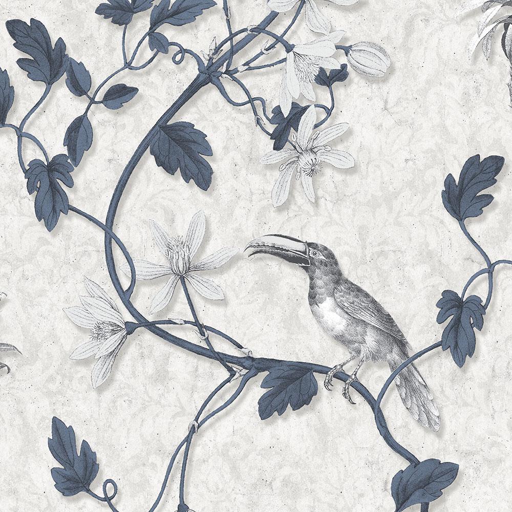 Norwall Toucan Toile Wallpaper, Navy/Grey was $36.92 now $27.92 (24.0% off)