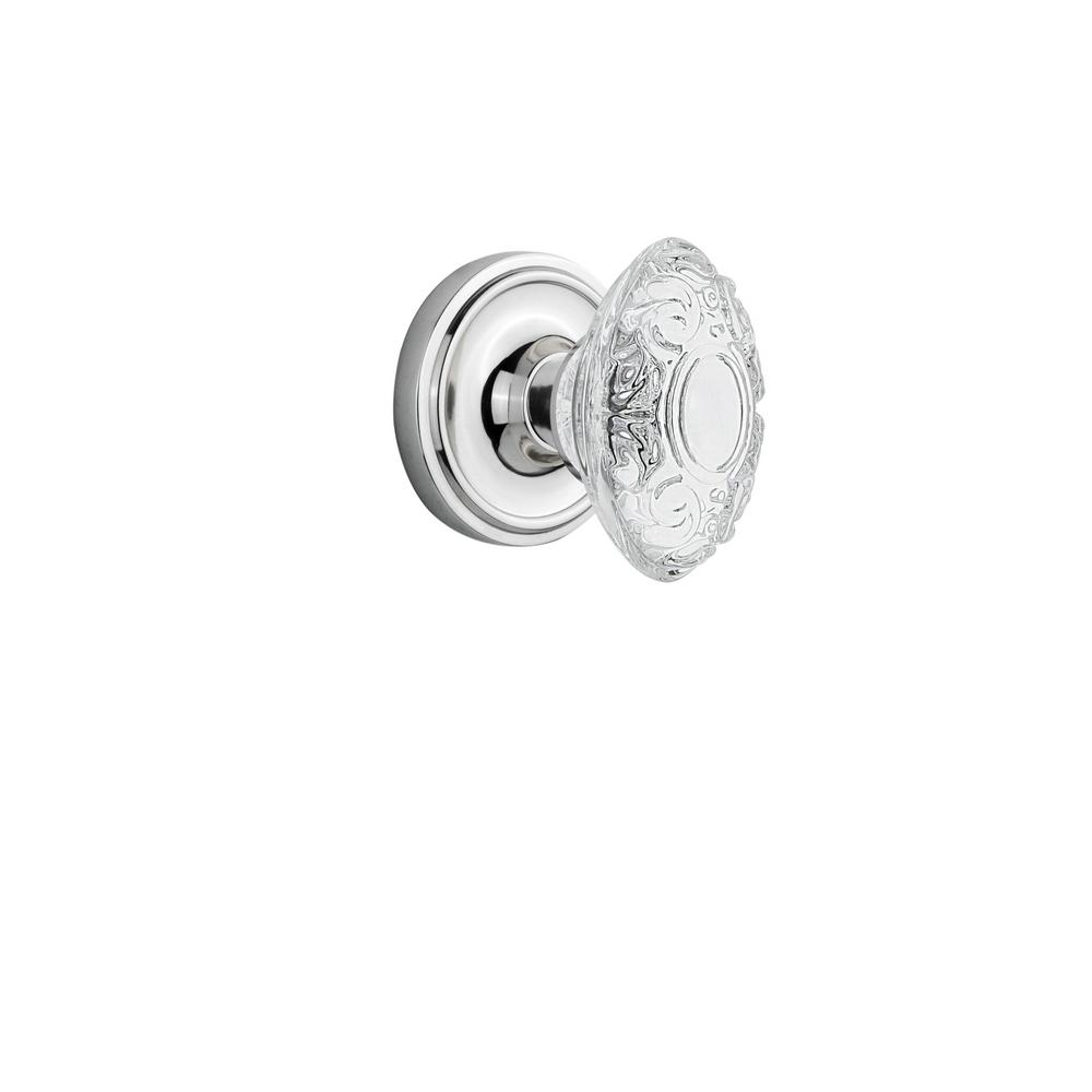 Nostalgic Warehouse Classic Rosette Bright Chrome Double Dummy With Crystal Victorian Door Knob